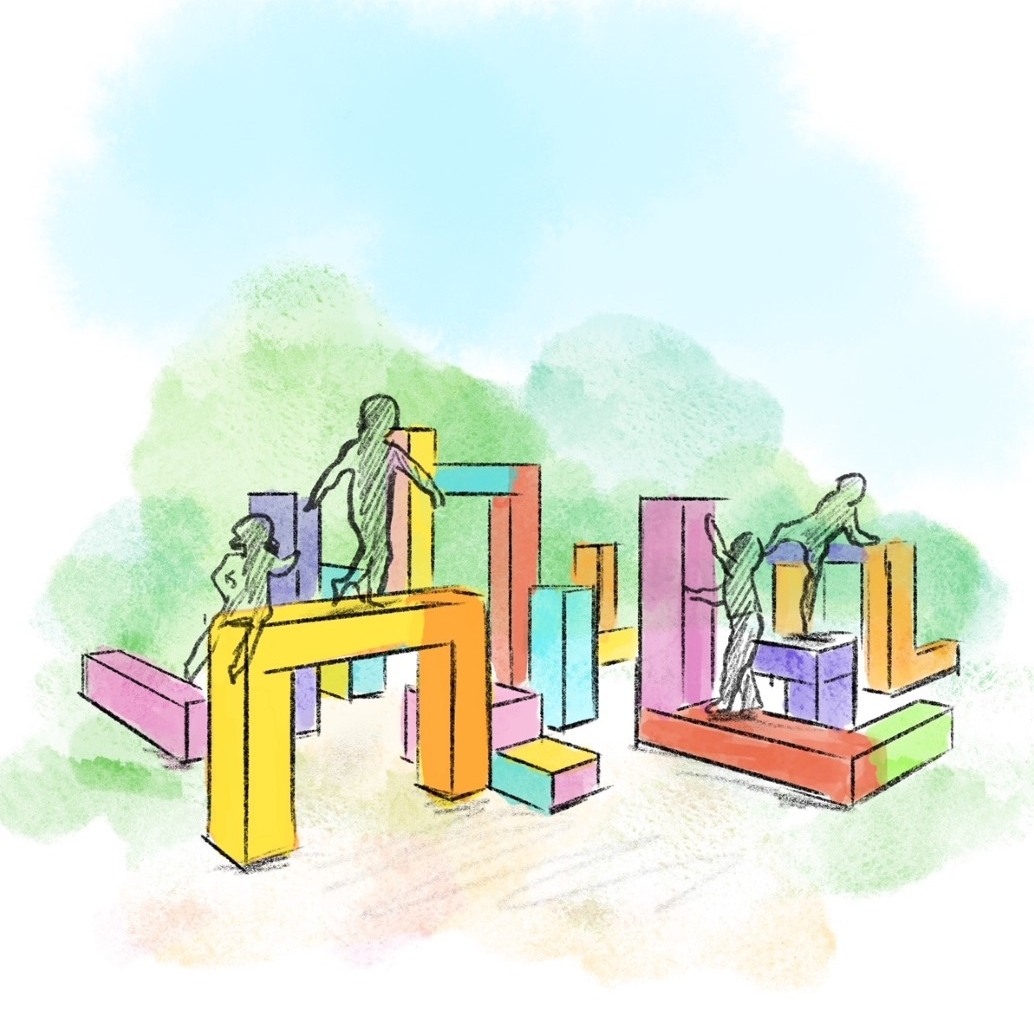_ANDLondon_'s tweet photo. Gone are the days when kids playground consists of cold metal frames and a squeaky see-saw. 

Some of the best play spaces are abstract shapes and frames that children can project their imagination onto… will it be a bus / shop / hiding place / space forest today.... who knows! https://t.co/VTgIwNxtUh