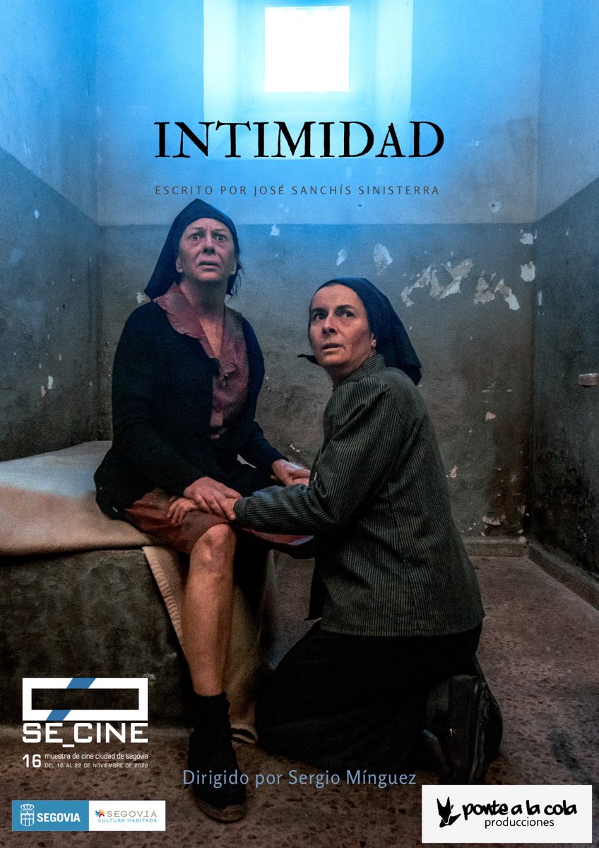 Esta tarde a las 18h en <a href="/CarcelSegovia/">La Cárcel. Segovia</a> Centro de Creación se estrena el cortometraje: "INTIMIDAD" dentro de SÉ_CINE. Habrá varios pases entre las 18h y las 20h del mismo. Agradecer a José Sanchís Sinisterra su inestimable colaboración y dedicación
Os esperamos.