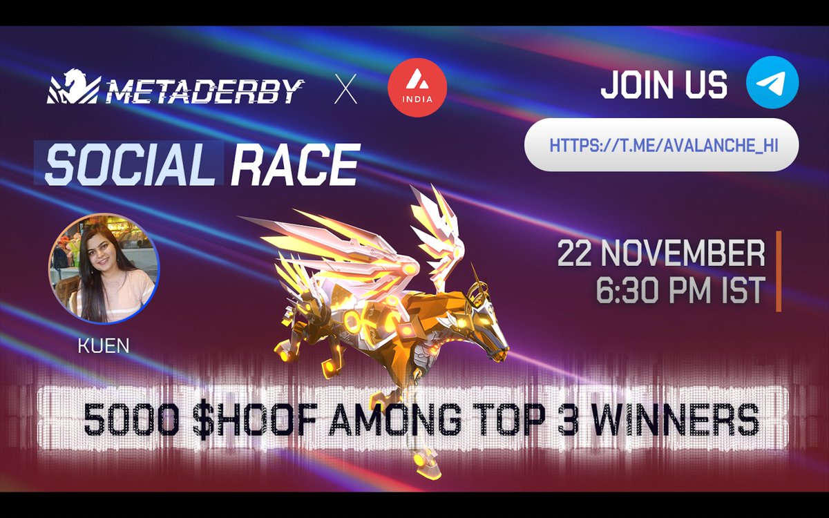 mast__balak's tweet photo. Mitro #Avalanche ek baar fir le kar aa rha voice Ama @metaderby 🐎🏁 k saath apke apne @Avalanche_In 🇮🇳🔺 k group 🚀

https://t.co/y5mctuvwGl par 📍

Join krna na bhule 
@Shakti_Crypto @JaiShreeRamSj @sawan_khataniya🚀

🏁 22 NOVEMBER 2022🏁
🐎6:30 PM IST 🐎
@avalancheavax #AVAX https://t.co/rCqpRRLFNW