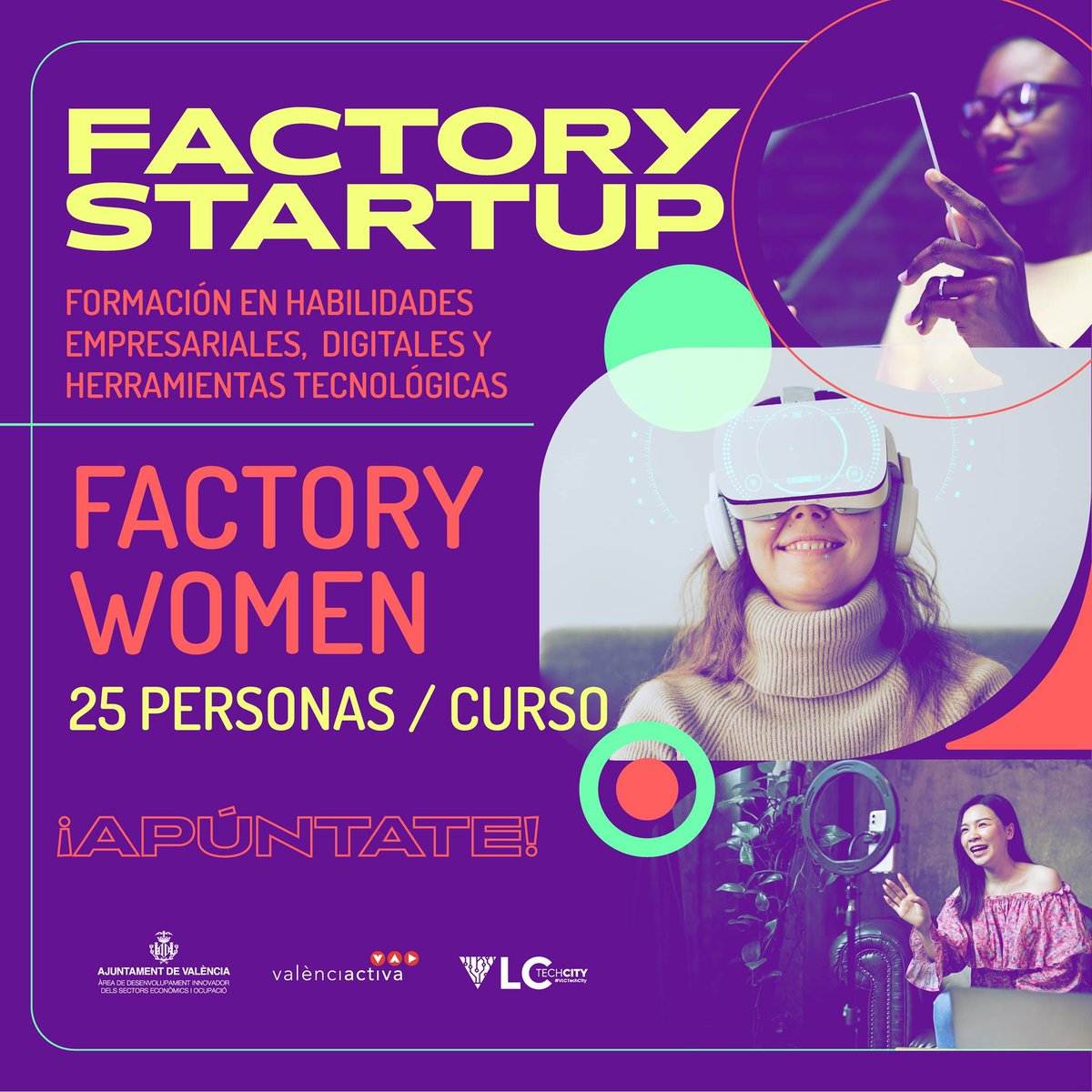 ¡Tenemos nueva edición de Factory Startup, enfocada al talento femenino! 🙌

⚛️ Con esta iniciativa <a href="/valenciactiva_/">València Activa</a> busca formar perfiles tecnológicos e incentivar el emprendimiento innovador.

¡Apúntate a Factory Startup Women Edition! 👉 bit.ly/FactoryStartup