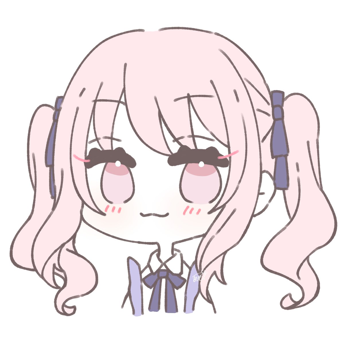 1other pink hair pink eyes white background twintails :3 androgynous  illustration images
