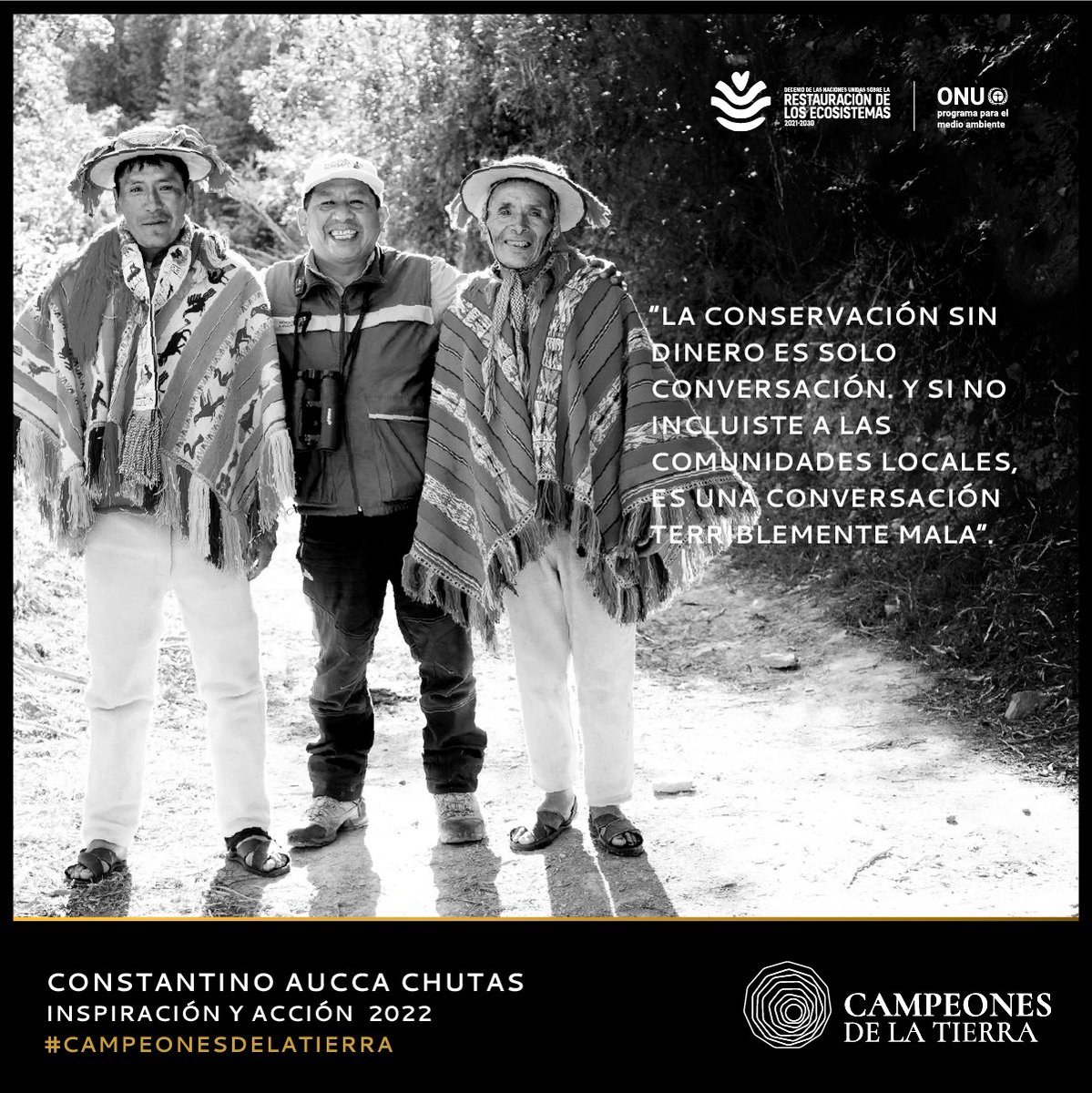 Por más de 30 años, Constantino Aucca Chutas 🇵🇪 ha liderado las comunidades locales e Indígenas en la protección de los bosques de América del Sur. Conoce al ganador en Inspiración y Acción del galardón #CampeonesDeLaTierra 2022 ➡️ unep.org/championsofear… @accion_andina #ecoan