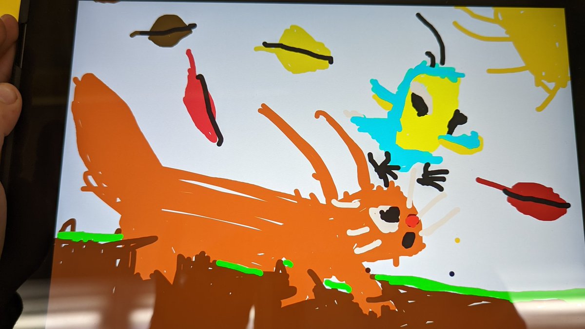 GayheadLibrary's tweet image. K/1  Ss in the Gayhead Library did some creative Fall drawings with their fingers!
After reading the book,"The Leaf Thief", we used the Doodlebuddy app and learned how to change colors, the thickness of the brush stroke, and how to erase. @GayheadWCSD  @WCSDEmpowers 
@ASchout10