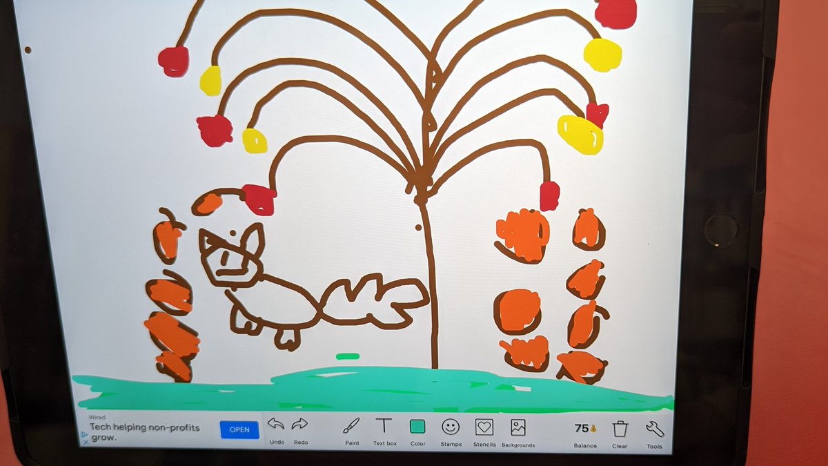 GayheadLibrary's tweet image. K/1  Ss in the Gayhead Library did some creative Fall drawings with their fingers!
After reading the book,"The Leaf Thief", we used the Doodlebuddy app and learned how to change colors, the thickness of the brush stroke, and how to erase. @GayheadWCSD  @WCSDEmpowers 
@ASchout10