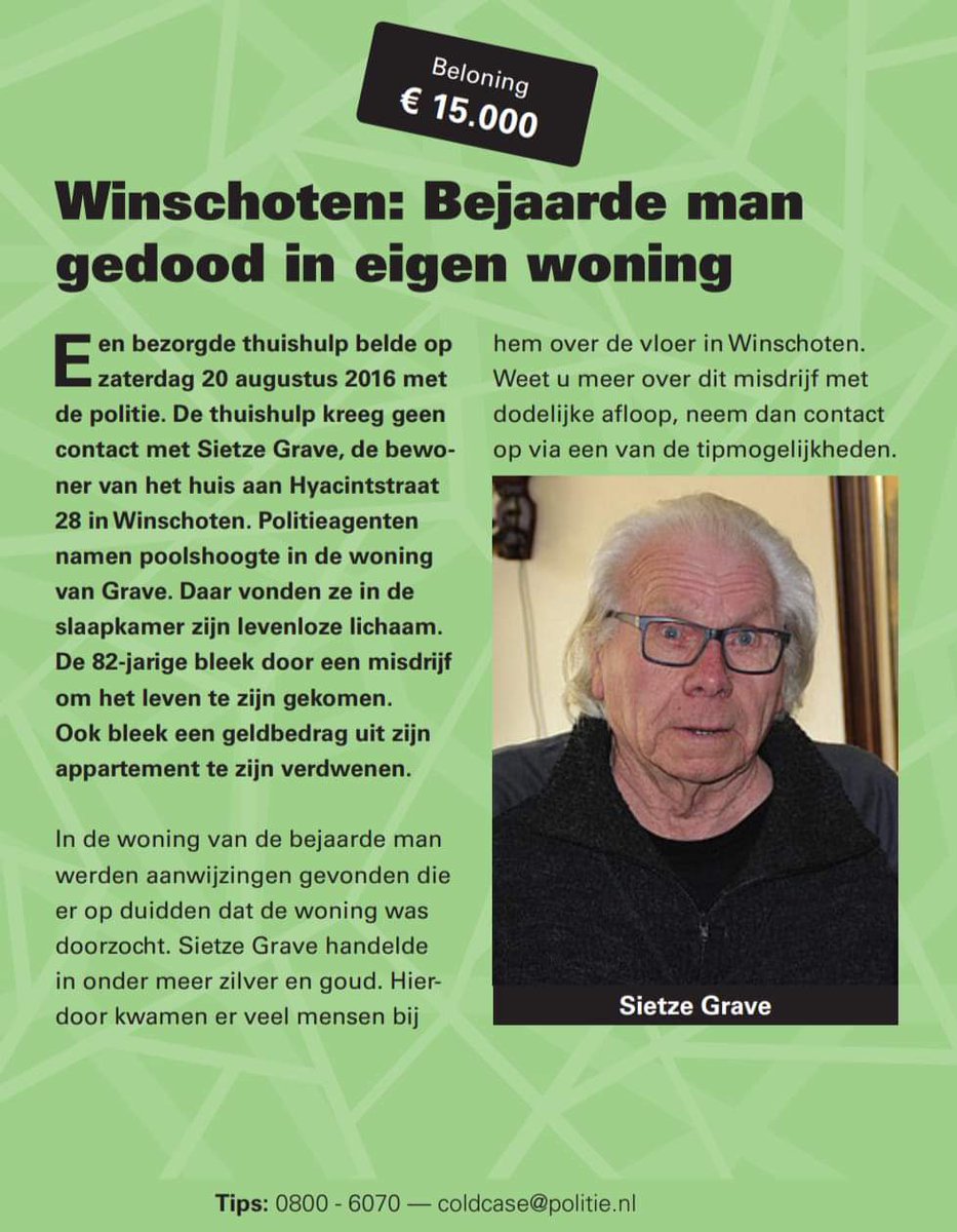 Delen mag. #moord #vermoord #Winschoten #misdaad