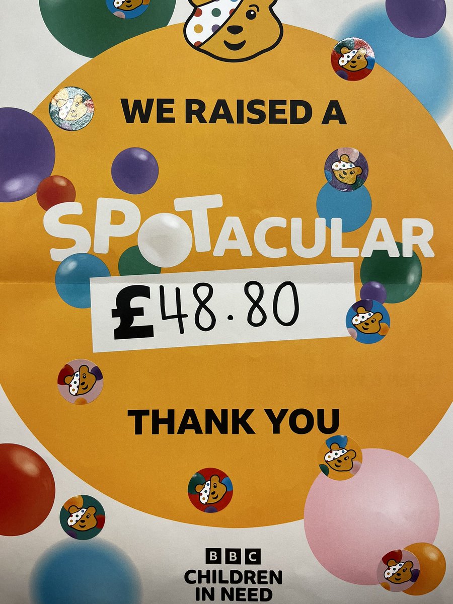 Thank you to everyone who donated for our non-school uniform day for children in need. We made an incredible £48.80 which will fund a 1:1 grief councillor for an 8 year old child who has lost a parent. Thank you so much everyone and well done!#inspiringchangemakers <a href="/AlumnisMulti/">Alumnis Multi-Academy Trust</a>