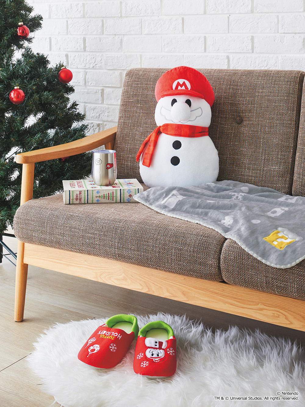 USJ 限定 マリオ 雪だるま クッション クリスマス