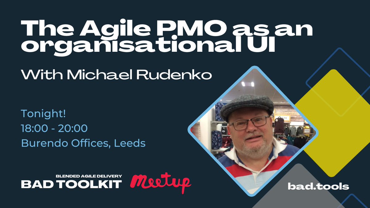 Theres still a chance to grab your free tickets for tonight's meetup. We welcome Michael Rudenko to discuss the Agile PMO as an organisational UI.

There will be plenty of refreshments and opportunities for networking so make sure you don't miss out!

➡️ ow.ly/hFmw50LJrkr