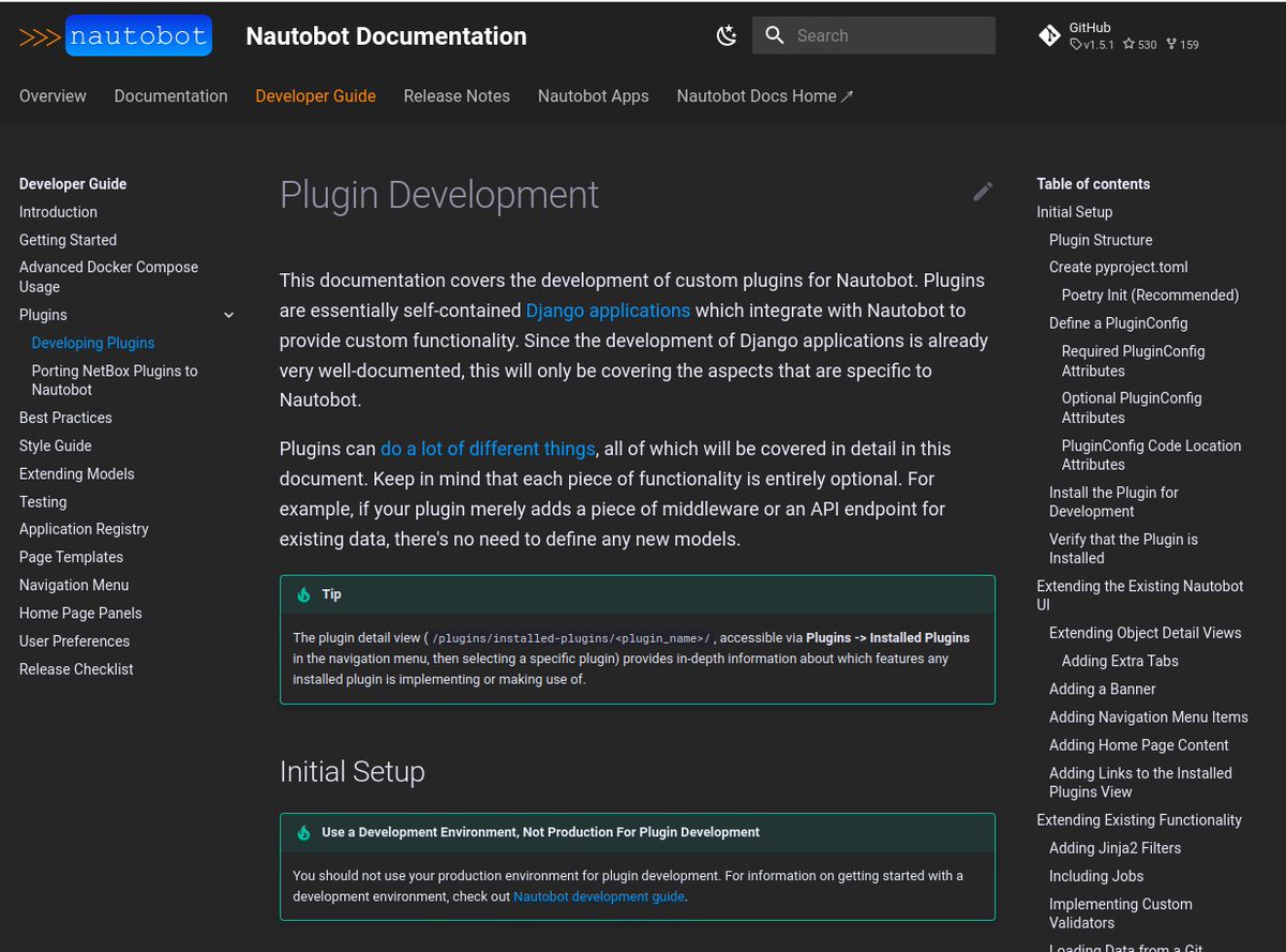 readthedocs's tweet image. Nautobot uses the awesome theme “Material from #MkDocs” developed by @squidfunk. Looks amazing in dark mode! 🤩