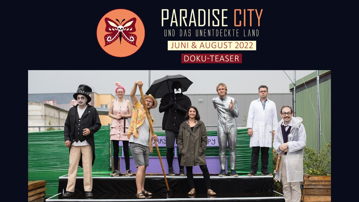 FreieBuehneJena's tweet photo. 🔥DOKU-Teaser🔥
https://t.co/r3A2w9vkNx
Im Sommer 2022 lud das Freie Bühne Atelier in die Glücksmetropole "Paradise City" ein. Wir waren mit der Kamera dabei und haben die schönen und die tragischen Momente eingefangen. #kulturgemeinschaften #freiebuehnejena #theater @JenaKultur https://t.co/RhEHo3E0mz