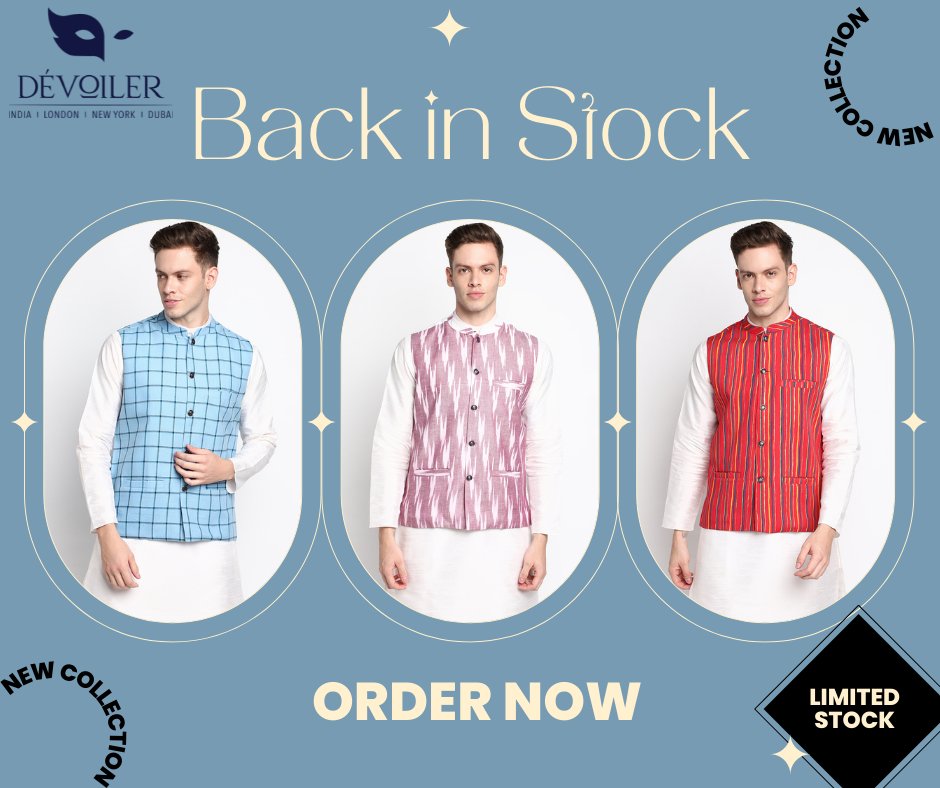 Devoiler99's tweet image. Devoiler Nehru Jacket 
Elegant, dashing, and daring.
Find your happy colors. They’re the ones that make you feel good inside.
#men #fashion #Devoiler #nehrujacket