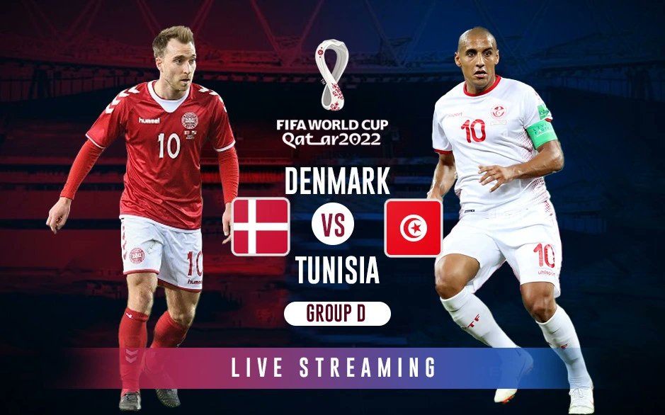 osim_tv's tweet photo. Denmark vs Tunisia. 
What's your prediction for this match? 
#fifa #fifaworldcup #worldcup #football #soccer #messi #ronaldo #futbol #fifaultimateteam #championsleague #QatarWorldCup2022 https://t.co/xXXBlYuUaj