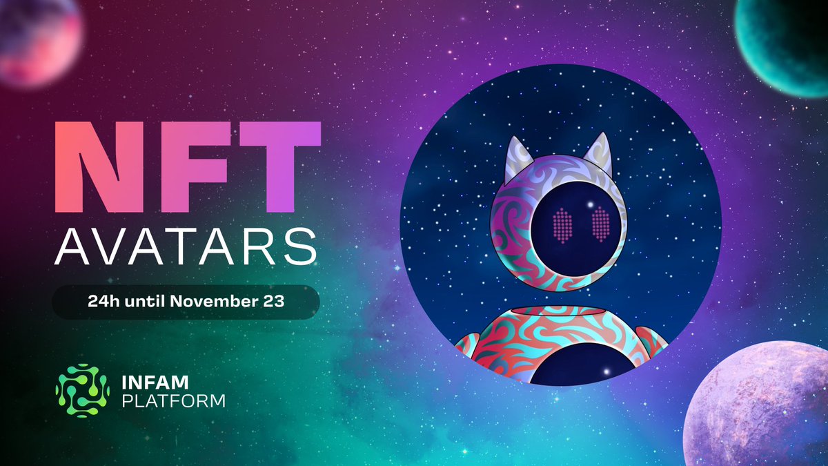 Infam_platform's tweet photo. Next Infam х10 #WL spots #giveaway 
 24 hours to enter:
Follow 
Like &amp; RT 
Tag 3 friends
More WLs to win on Discord: https://t.co/I8QrG6RyvZ
#WL #NFTGiveaway #WLGiveaway #NFTshill #NFTs #NFTCommunit #NFTCollection #Polygon #Giveaway #Aptos #airdrops #AirdropCrypto https://t.co/n7itu3rtj7