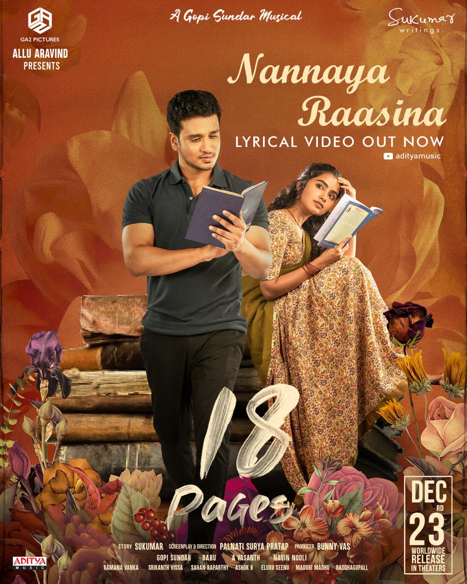 Such soothing number after a long long time in #tollywood perfect breezy song for this season @GopiSundarOffl #18Pages #Nannayaraasina song simply breezy and amazing @anupamahere looks damn cute & simply impressive 🎧🔥😍😍 Vocals from @SingerSithara is outstanding 👏👏👏🔊🔊