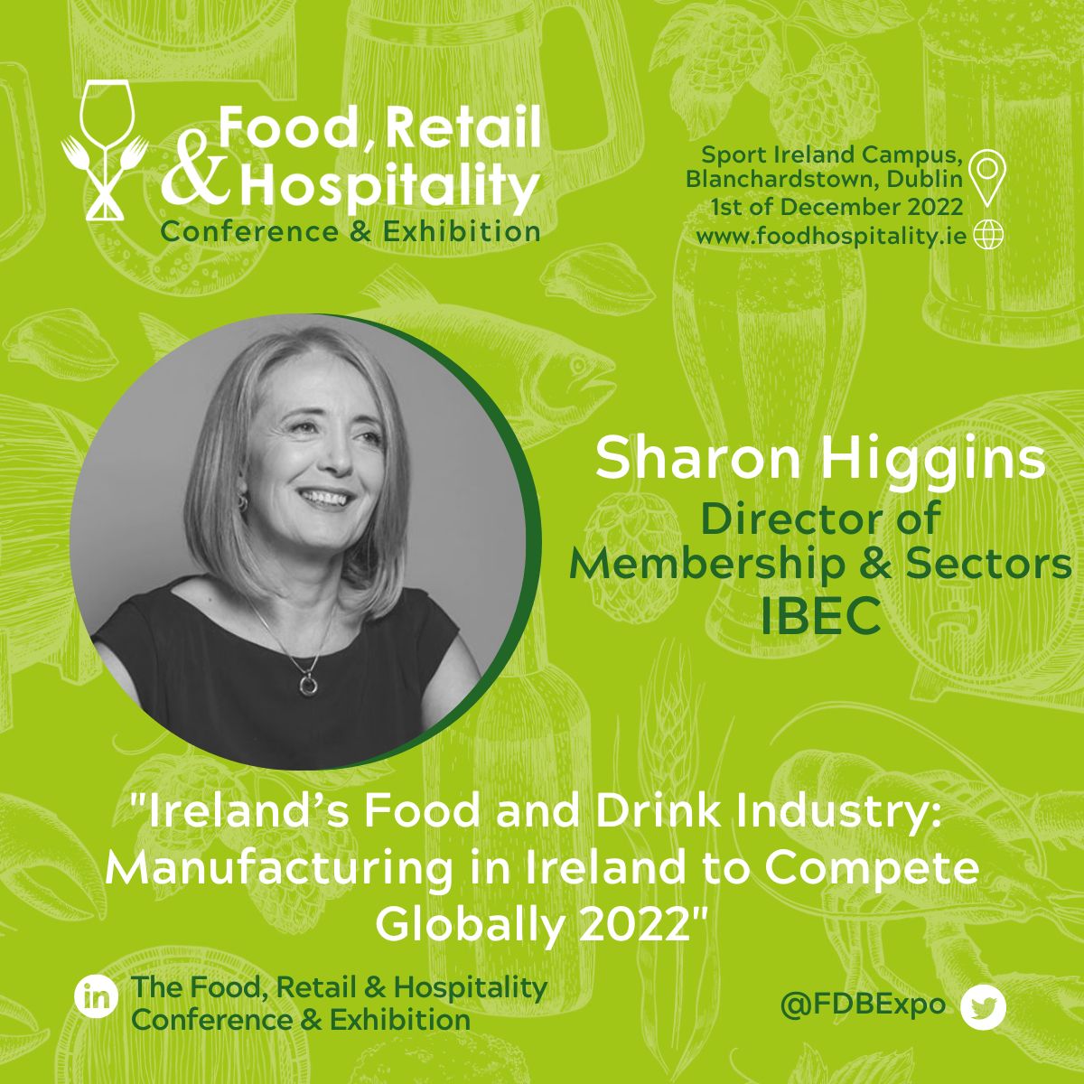 Looking forward to speaking at the Food Retail &amp; Hospitality Conference &amp; Exhibition on 1 December.  <a href="/FDBexpo/">FDB EXPO</a> <a href="/ibec_irl/">Ibec</a>
