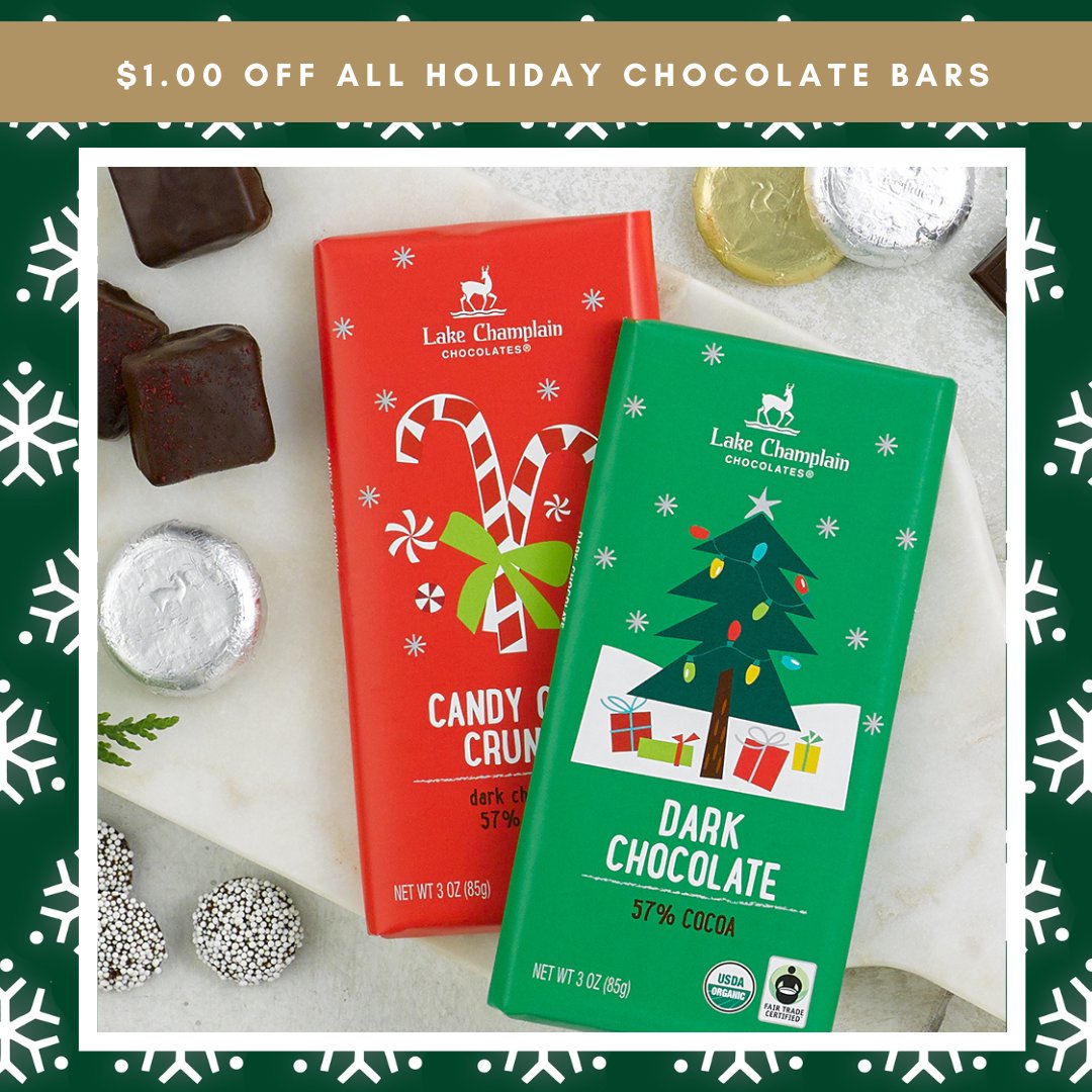 Looking for some great holiday gifts? We've got you covered with sweet deals all season-long on your favorite organic holiday chocolate bars and holiday hot chocolate! Sweeter holidays are ahead... lakechamplainchocolates.com/seasonal-choco… #premiumchocolate #holidaygifts #makeitextraordinary