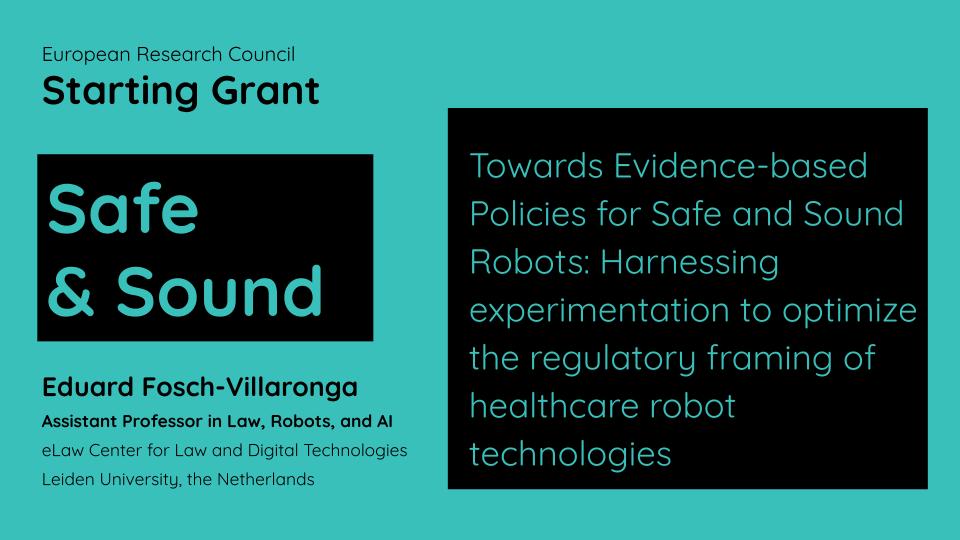 OMG! I’ve just received the @ERC_Research Starting Grant! For 5 years I'll be working on evidence-based Policies for #Safe and Sound #Robots at @eLaw_Leiden @LeidenLaw @UniLeiden!