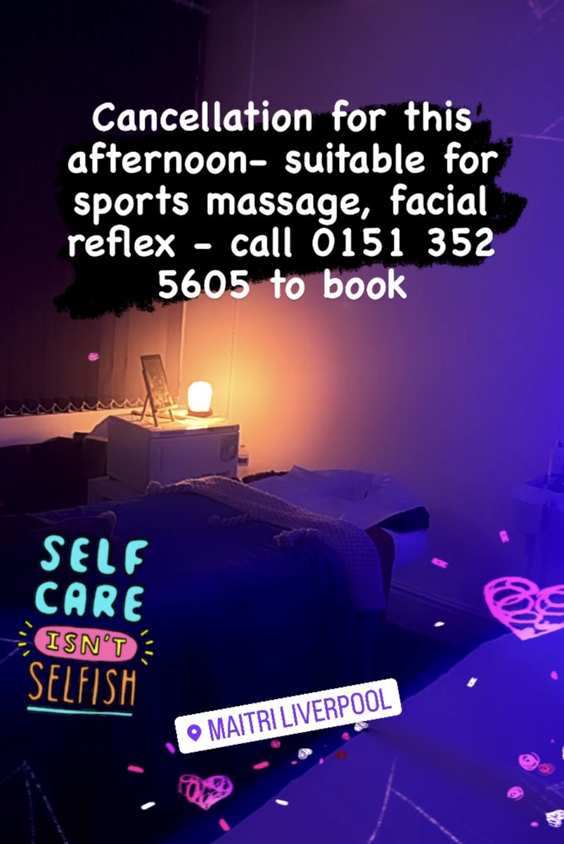 Cancellation this afternoon 1pm &amp; 2.30 - call or message to book