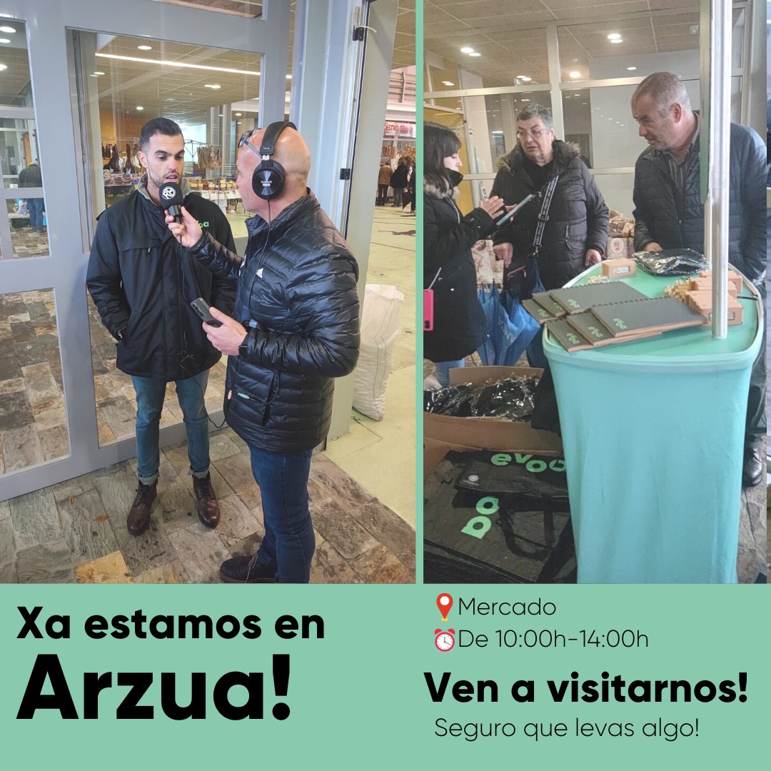 EVOA_Fibra's tweet photo. Continuamos en Arzua, no Mercado falando cos medios e dando a coñecer Evoa. Estamos a esperarche! Ven a visitarnos!
#evoa #internet #fibra #mobil #television, #asmellorestarifas #conevoaaforras #simplementeinternet #galicia #arzua https://t.co/hEXs0D5c5p