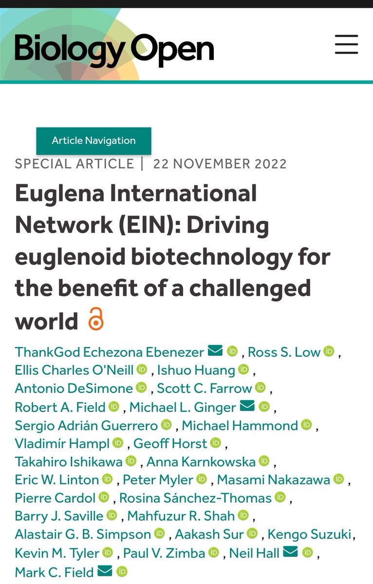 ThankGod Ebenezer (@thankgod_ebenez) on Twitter photo Our position paper on the Euglena International Network (EIN) <a href="/EuglenaNetwork/">Euglena International Network</a> is now published in <a href="/BiologyOpen/">Biology Open</a>. Thanks to all who contributed to this paper. journals.biologists.com/bio/article/11…
<a href="/protistologists/">ISOP</a> <a href="/EBPgenome/">Earth BioGenome Project 🌍</a> <a href="/BSPparasitology/">British Society for Parasitology</a> <a href="/bps_algae/">The British Phycological Society</a> <a href="/bps_algae/">The British Phycological Society</a> <a href="/PSAAlgae/">Phyc. Soc. America</a> <a href="/darwintreelife/">Darwin Tree of Life</a> Our position paper on the Euglena International Network (EIN) <a href="/EuglenaNetwork/">Euglena International Network</a> is now published in <a href="/BiologyOpen/">Biology Open</a>. Thanks to all who contributed to this paper. journals.biologists.com/bio/article/11…
<a href="/protistologists/">ISOP</a> <a href="/EBPgenome/">Earth BioGenome Project 🌍</a> <a href="/BSPparasitology/">British Society for Parasitology</a> <a href="/bps_algae/">The British Phycological Society</a> <a href="/bps_algae/">The British Phycological Society</a> <a href="/PSAAlgae/">Phyc. Soc. America</a> <a href="/darwintreelife/">Darwin Tree of Life</a>