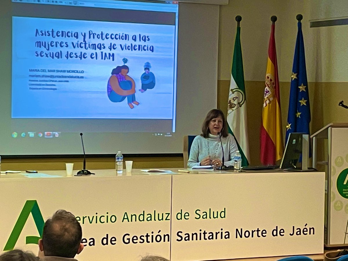 ags_nortedejaen's tweet photo. Mesa 1️⃣ “Abordaje en casos de agresiones sexuales” Modera Dª Eva Carranza con 2 aspectos importantes:
💟 Actuación sanitaria con Carmen Agüera Urbano
💟 Recursos de apoyo comunitarios con Mª Mar Shaw Morcillo 
@ags_nortedejaen 
@saludand 
@Saludand_Jaen 
#ViolenciaDeGenero 
#NoVG https://t.co/rG6hvbwr5l