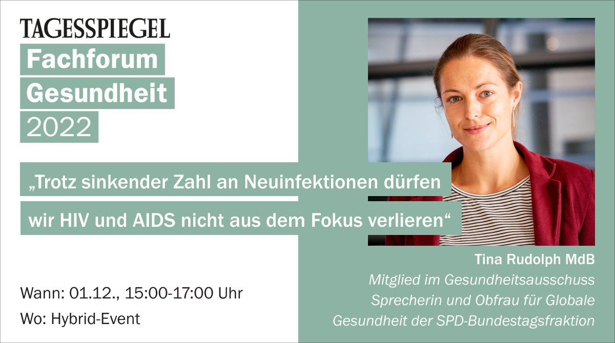 Das Programm der UN für HIV und AIDS verfolgt das Ziel, die HIV/AIDS-Pandemie bis 2030 zu beenden. Dazu sprechen wir u. a. mit <a href="/tinarudolphspd/">tinarudolph</a> MdB, Sprecherin und Obfrau für Globale Gesundheit der <a href="/spdbt/">SPD-Fraktion im Bundestag</a>. Kostenlos anmelden und mitdiskutieren.
👉bit.ly/FFGEAI22.