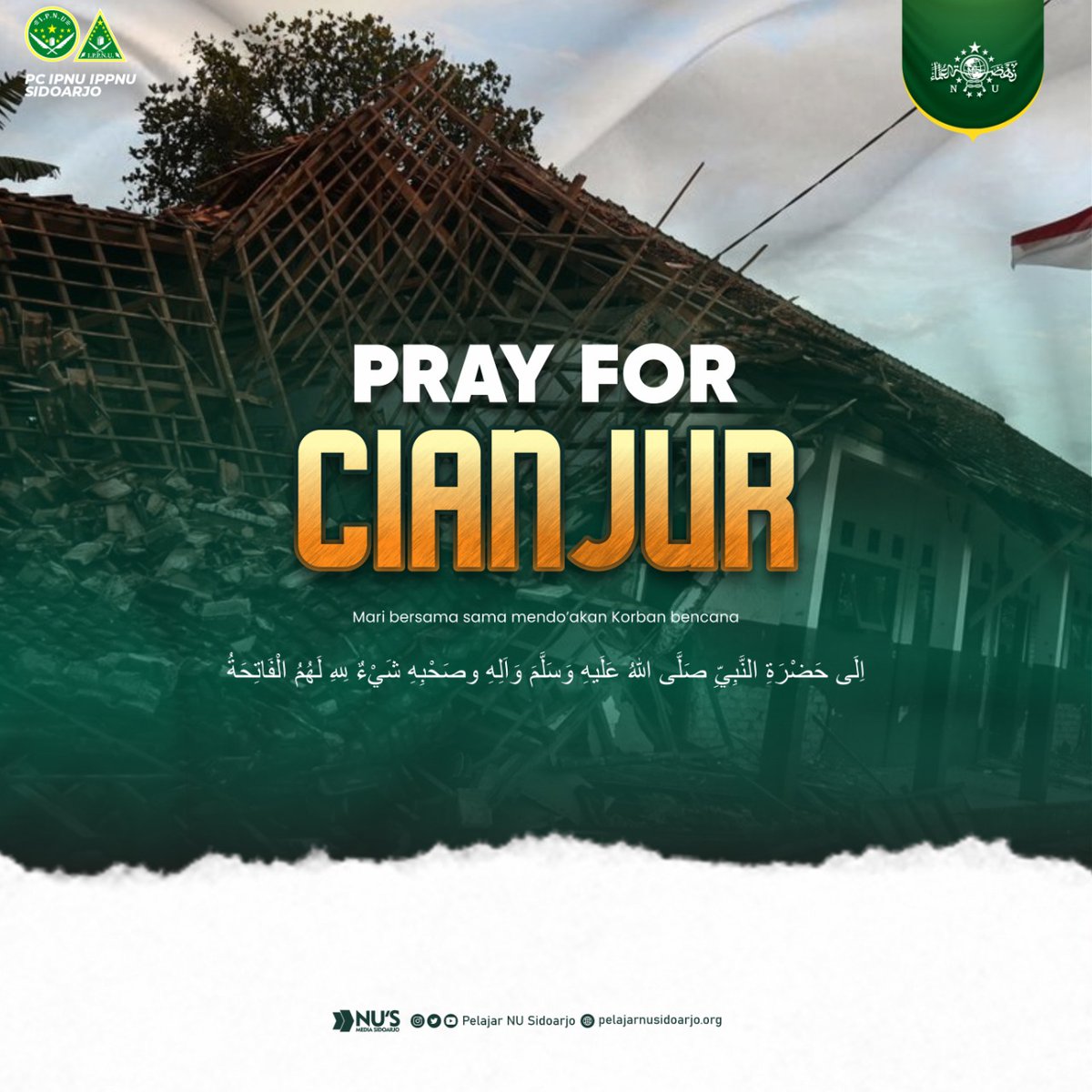 pelajarnu_sda's tweet photo. Turut berduka cita atas terjadinya musibah gempa di Cianjur.
Mari panjatkan do'a bagi seluruh korban.

#PrayForCianjur
#PCIPNUIPPNUSIDOARJO
#IPNUIPPNU
#IPNUIPPNUSANGAR https://t.co/q7sV4L0giV