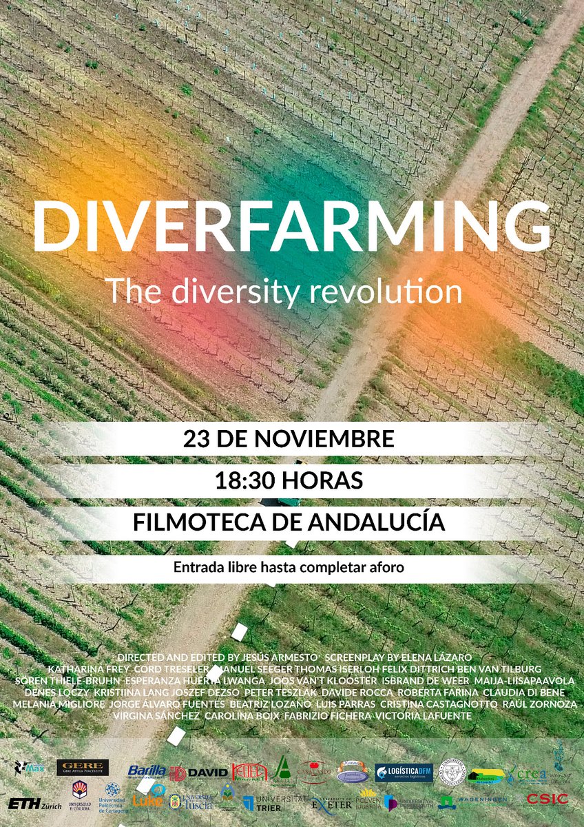 ETSIAM - UCO (@etsiamcordoba) on Twitter photo 🗣️La Filmoteca de Andalucía acoge el estreno del documental "DIVERFARMING. THE DIVERSITY REVOLUTION"
Recoge la experiencia de conviencia entre equipos científicos y comunidades agrícolas de la UE dentro del proyecto europeo <a href="/diverfarming/">Diverfarming</a> uco.es/ucci/es/notici… 🗣️La Filmoteca de Andalucía acoge el estreno del documental "DIVERFARMING. THE DIVERSITY REVOLUTION"
Recoge la experiencia de conviencia entre equipos científicos y comunidades agrícolas de la UE dentro del proyecto europeo <a href="/diverfarming/">Diverfarming</a> uco.es/ucci/es/notici…