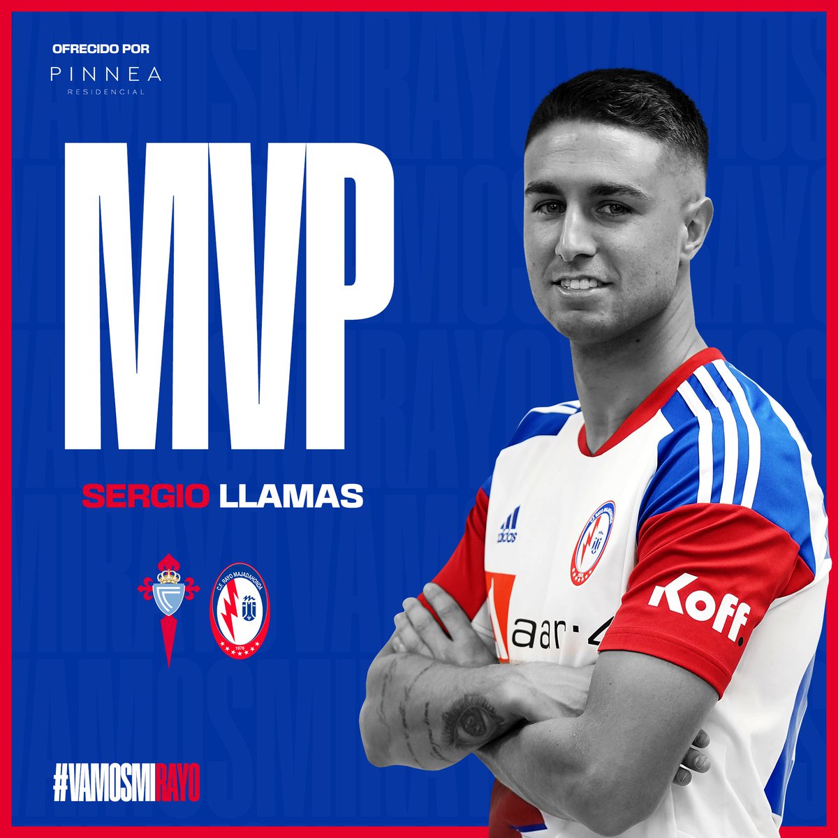 🏆 ¡Aquí tenéis al MVP del #CeltaBRayoMajadahonda ofrecido por #PinneaResidencial! 

⚽️ Su labor en el centro del campo y su capacidad para crear juego consagran a <a href="/S_Llamas/">sergio llamas</a> como el MVP de la duodécima jornada. 

👏 ¡Enhorabuena, <a href="/S_Llamas/">sergio llamas</a>!👏

#VamosMiRayo⚡️