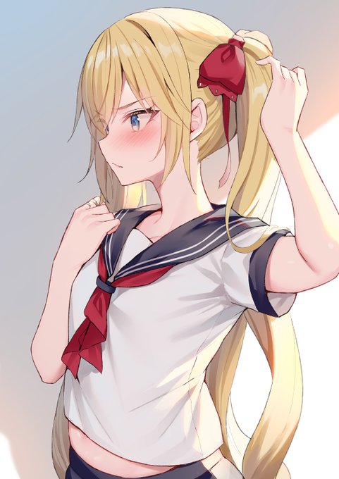 褒められて戸惑う妹
#いいツインテールの日 