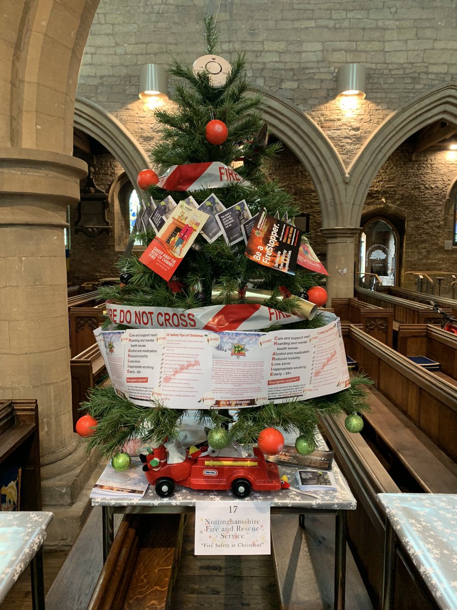 Green watch preparing our fire prevention Christmas tree at St. Mary’s church Edwinstowe #XmasFireSafety #FireAwareness
