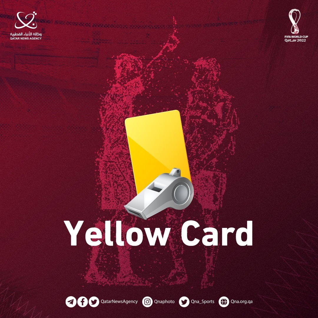 QNAEnglish's tweet photo. Just now | The 75th minute: Player Ali Al Bulayhi gets the second yellow card for the Saudi team. #WorldCupQatar2022 #Qatar2022 #QNA_Sports #FIFAWorldCup  #Saudi2 #Argentina1 https://t.co/RO60W9njli