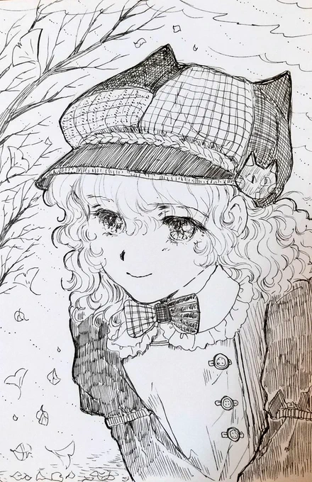 ねこにゃん帽子🐱💕

#イラスト #みんなで楽しむTwitter展覧会  #落書きギルド  #らくがき 

出先で黒ペンしかないので線画ですぅ😣➰ 