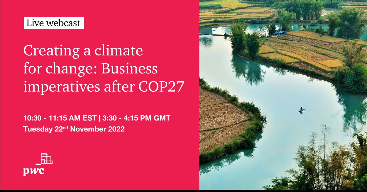COP27 highlighted the need for immediate action on climate change. The question for many is, what next? We’ll explore this and more in our webcast today. Register now to join: event.webcasts.com/starthere.jsp?…