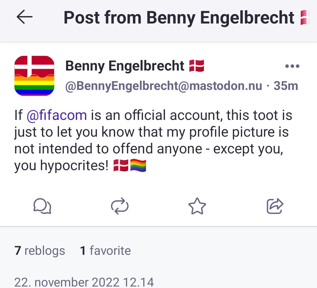 RasmusBruun3's tweet photo. Ha, ha! @BennyEngelbrech owner allerede Mastodon.
Tag den fifa 🤣så kan de lære det.
#godhumor https://t.co/OTMlxOeif8
