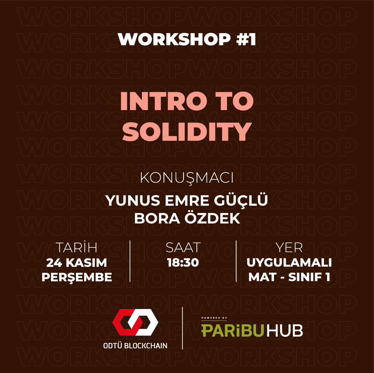 odtublockchain's tweet photo. "Blockchain Temelleri" eğitim serimizin ilk "Workshop"ında topluluk üyelerimiz Yunus Emre Güçlü (@0xemremre) ve Bora Özdek (@boraaoz) "Intro to Solidity" konusunda çalışma yapacaklar.

Teknoloji destekçimiz @ParibuHub 'a teşekkür ederiz. https://t.co/tI4NO1ZPev