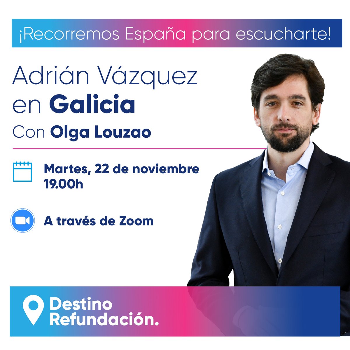 Refundacion_Lib's tweet image. Esta tarde, los afiliados y simpatizantes de Galicia podréis hacer llegar vuestras propuestas e inquietudes a @AdrianVL1982. 

Junto a @Olgaloal, coordinadora de @CsGalicia,  mantendrá un encuentro online con todos vosotros. 

¡No os lo podéis perder! 👇ciudadanos.zoom.us/j/89515069928