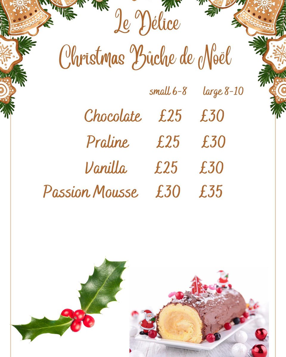 Are you ready for Christmas🎄. You can now order your Bûche de Noël at Le Délice to collect either in Ladywell or Hither green 😊 To order pop into either shops or email bonjour@ledelice.co.uk
<a href="/Deliceladywell/">Le Delice</a> <a href="/selondonfoodbox/">selondonfoodbox</a> <a href="/SELondonBlog/">@SELondonBlog</a> <a href="/selondonjournal/">SE London Journal</a>