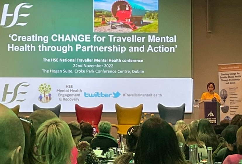 #Travellermentalhealth Eileen Flynn delivered a powerful speech at Traveller mental health conference. @Love1solidarity called out poor services health and otherwise that continue to damage the Traveller community.