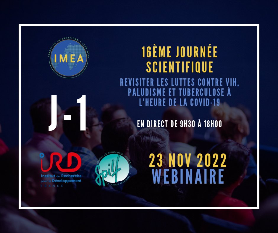 imea_fondation's tweet photo. 🟡 J-1 🔵
La 16ème Journée Scientifique, ça commence demain !
💪 Vous êtes #étudiants ou #professionels dans le domaine de la santé ? Notre évènement peut vous intéresser !
L'inscription se fait par ici !
➡️ https://t.co/ccKGpshYRL
@ird_fr @SPILF_ https://t.co/8PdzDcF7iT