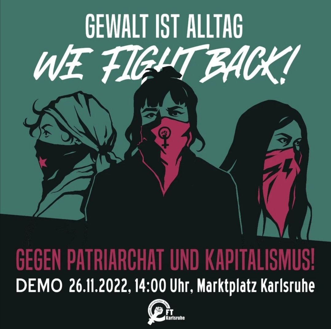 Ka_Antifa_News's tweet image. Am Samstag lohnt es sich auf den #Karlsruhe|r Marktplatz zu schauen. Um 13 Uhr Kundgebung gegen den türkischen Angriffskrieg gegen #Rojava und im Anschluss um 14:00 Uhr Demo gegen Patriarchat und Kapitalismus! Am Samstag auf nach Karlsruhe
#fight4rojava