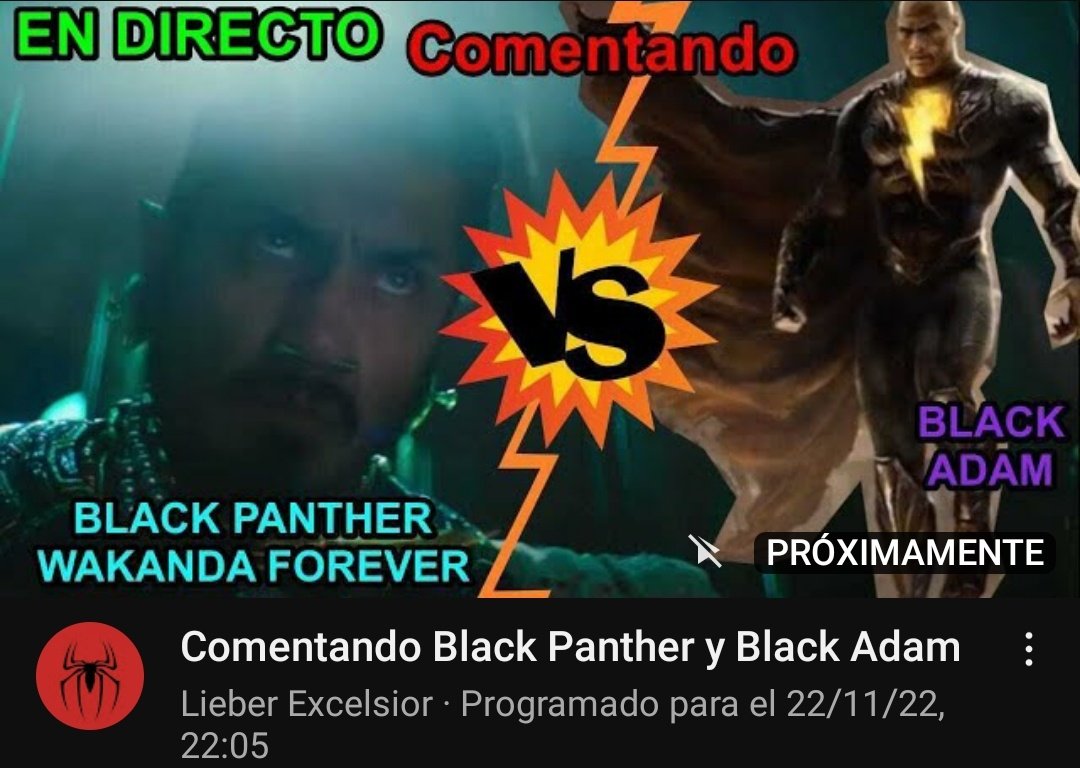 🚨⬇️Esta noche en directo a las 22:05 comentaremos las películas Black Panther y Black Adam. Servidor <a href="/guarida_comic/">La guarida del cómic</a> y <a href="/gonzaga10p/">gonzaga10p</a> de <a href="/AsgardAsylum/">Asgard Asylum</a> . ¿Que nos parecieron ambas?⬇️
🚨⬇️
youtu.be/hhpAk6dp3wU⬅️

#Marvel #MarvelStudios  #BlackAdam #BlackAdamMovie #TheRock #Namor
