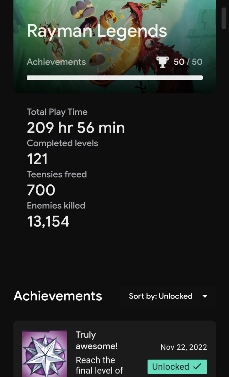 sDadia_net's tweet photo. It's finally over!! The hardest (and longest) achievement to have @GoogleStadia is finally done!
It took 250 days playing every single day (except vacation).
#RaymanLegends @StadiaHunters https://t.co/gyJ2hoAk4x