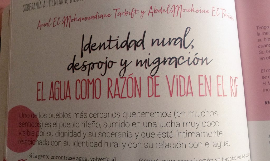 VirginiaPiCr's tweet photo. Tremendo este artículo de @AmalTarbift y Abdel Mouhsine en la revista @RevistaSABC 

Escriben sobre la importancia del agua en el conflicto en el Rif, y su papel en la defensa y soberanía territorial. 

Me quedo repensando un poco en cómo nos afecta esto desde Andalucía. https://t.co/srXDmbu8jT