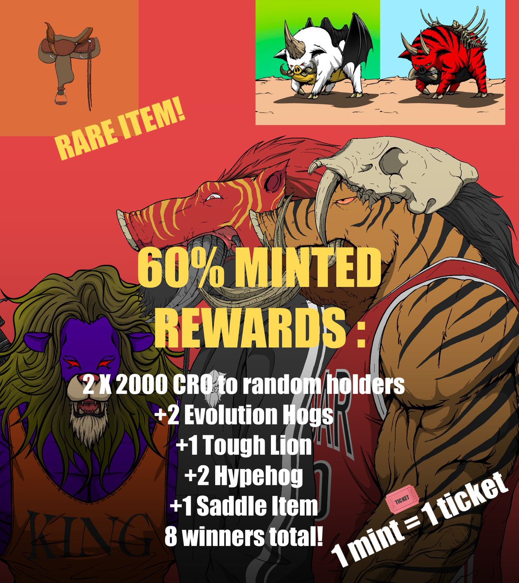 StonedRancher's tweet photo. #EvolutionHogs are almost at 60% minted @zap7project👀
Mint your #HogPen on @EbisusBay https://t.co/tHTBoUlpT4
Who will be the lucky winners when this next milestone is smashed👊
1 Mint = 1 Ticket🎟️
@cryptocom @cryptocomnft @cronosapp
#CroFam #CRO #CronosChain #HogLife🐗 https://t.co/cTb47seP5s