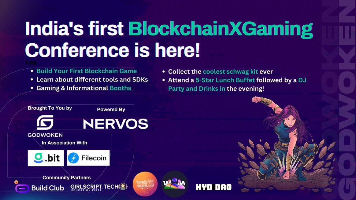 Dehkunle's tweet photo. . @NervosNetwork X @GodwokenRises collaborates to bring you India's first Blockchain Gaming Conference!🔥

Build your first #Blockchain Game with @NervosNetwork on 5th Dec at The Den, Bengaluru😎

Apply now to get an invite👉 https://t.co/3epTVwfbwZ https://t.co/AnVIvMeeiu