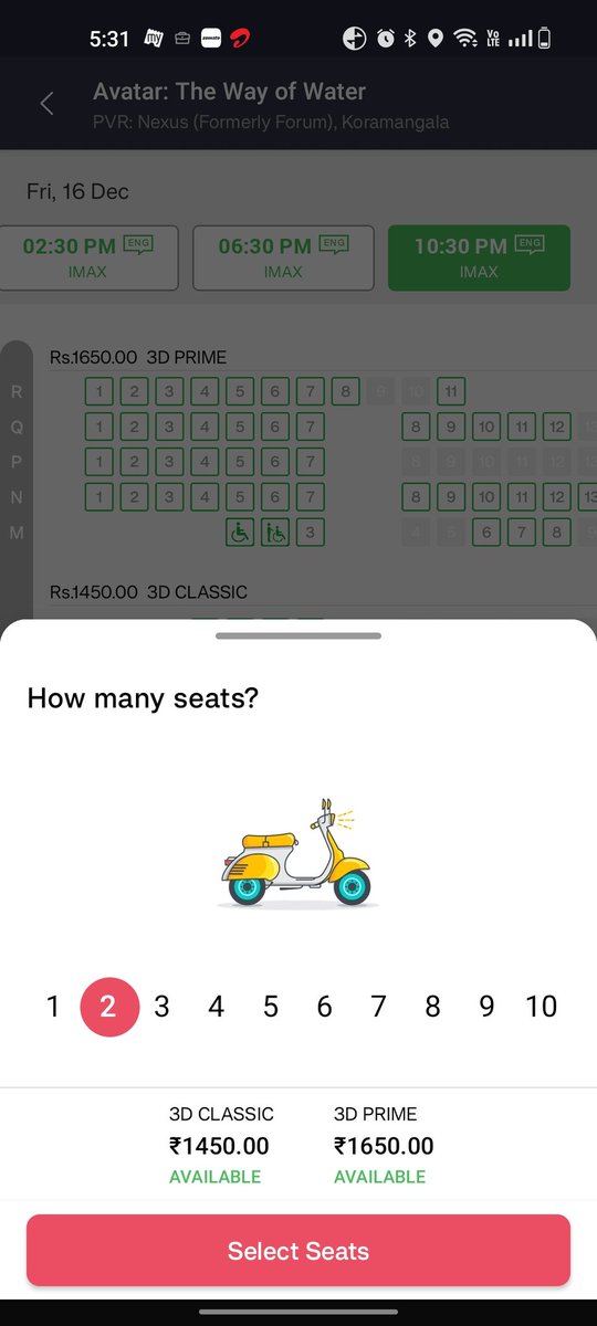 rohit_ty's tweet photo. AFAIK, none of the @IMAX theaters in India use 70MM projection. Such price for a digital IMAX ticket isn't justified tbh. @PVRIMAX @_PVRCinemas Hope you're listening. https://t.co/HLAZAduN0l