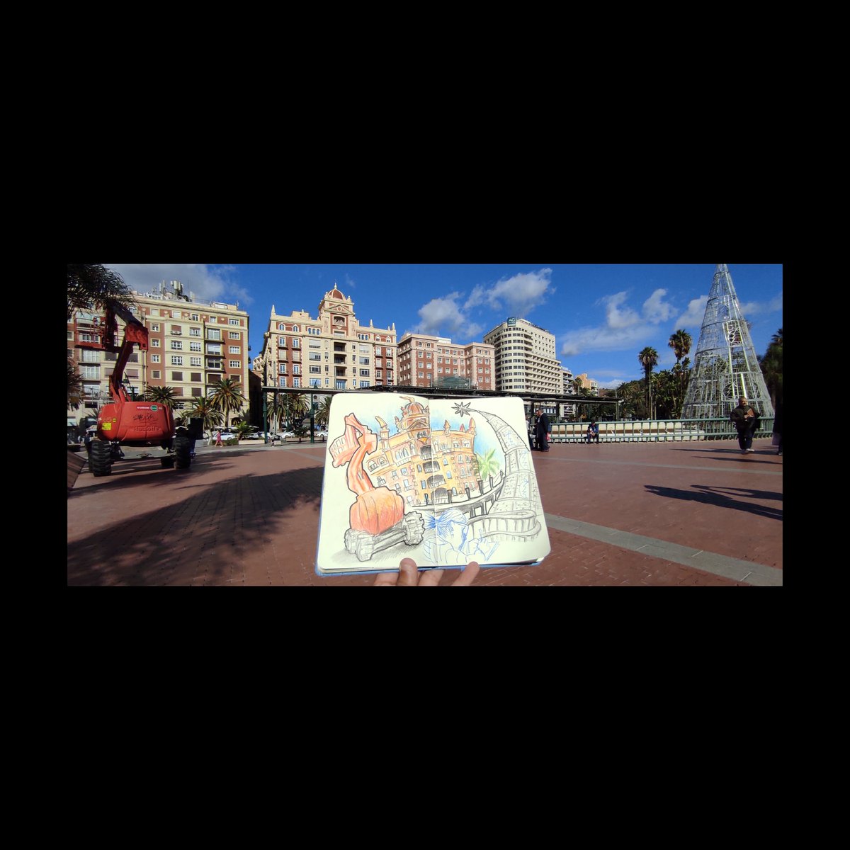 Plaza de la Marina. Málaga.

<a href="/urbansketchers/">urbansketchers</a> #Malaga #drawing