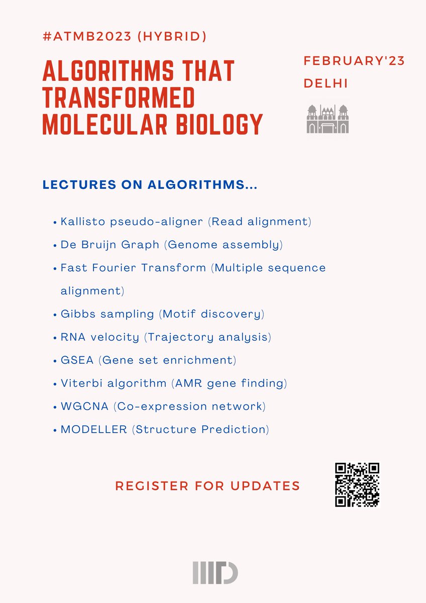 lab_sengupta's tweet image. As promised, excited to announce the tentative program of the Computational Biology lecture series (Hybrid Mode). There will be lectures, as well as hands-on sessions. Register to stay tuned. @CompBio_IIITD @IIITDelhi @lab_sengupta #Bioinformatics #genomics #genomics #molbio