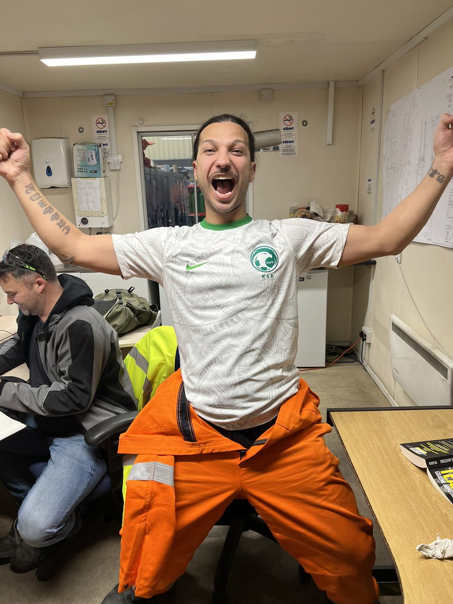 ryaancassidy's tweet photo. Unbelievable โฝ๏ธ
We just beat Argentina 2-1 at the biggest stage of them all ๐ธ๐ฆโฝ๏ธ
#WorldcupQatar2022 #FIFAWorldCup #SaudiArabia #myteam #mycountry #mybloodline https://t.co/bO586pPGn1